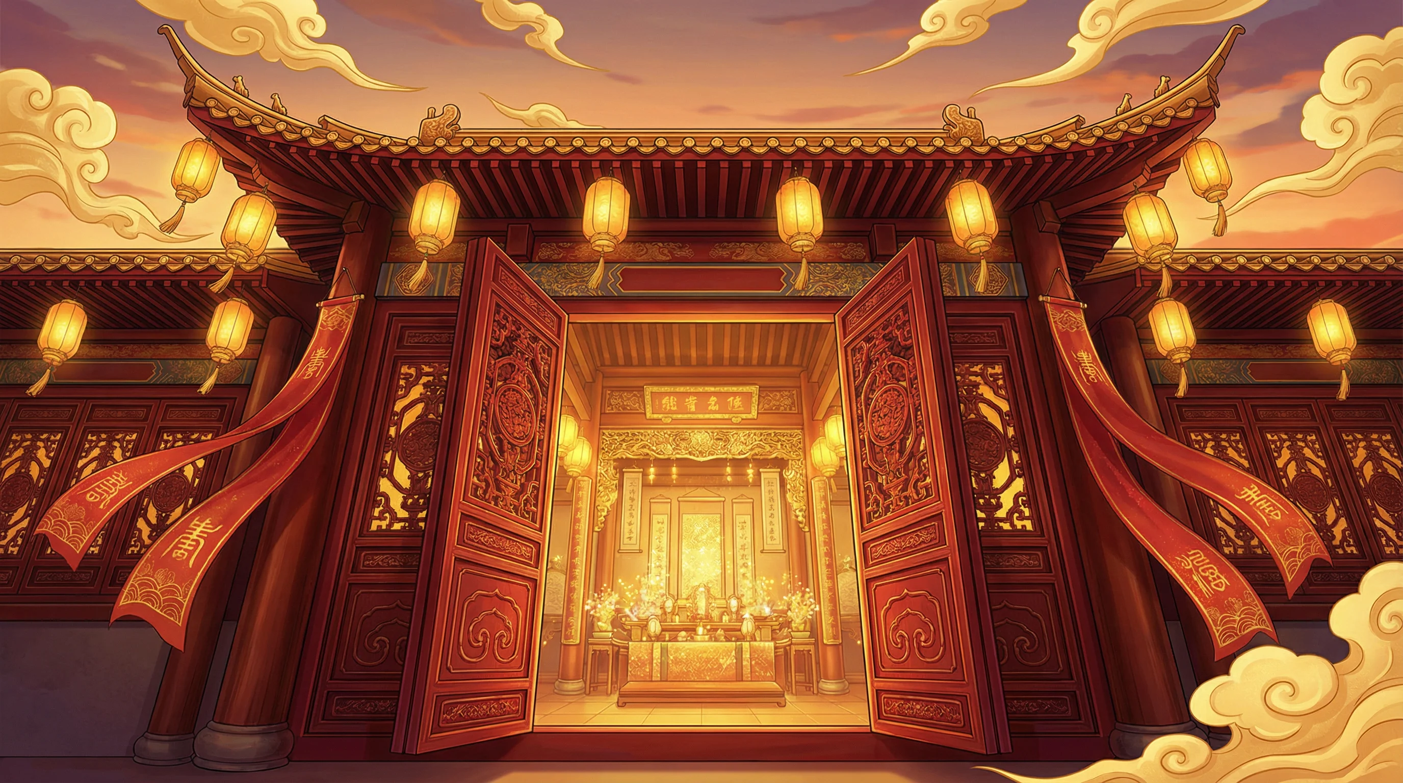 朱红大门东方福运祈愿堂主视觉 - 体育彩票